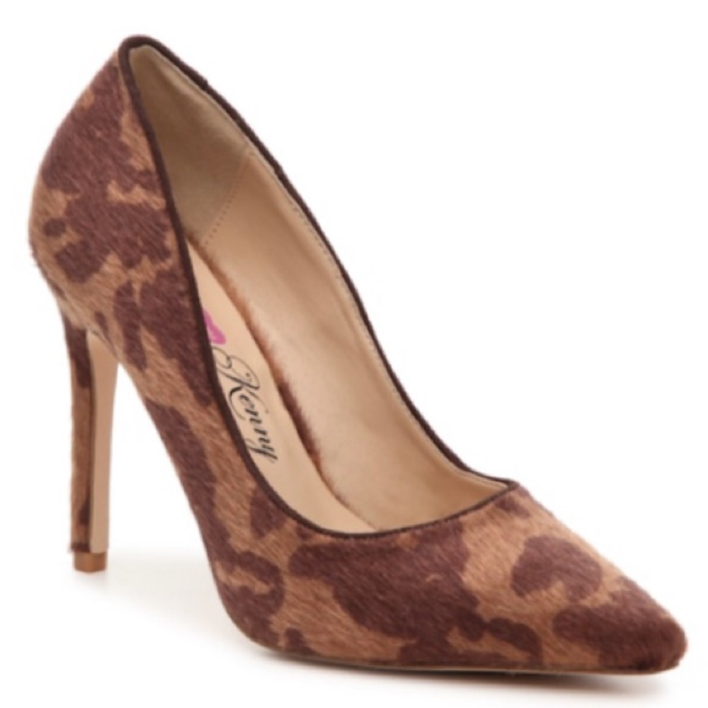Women's Penny Loves Kenny Ops Stiletto Pump Tan/Brown Faux Hair Size 8.5 W